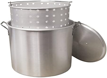 32 Qt Aluminum Boiling Pot with Punched Basket