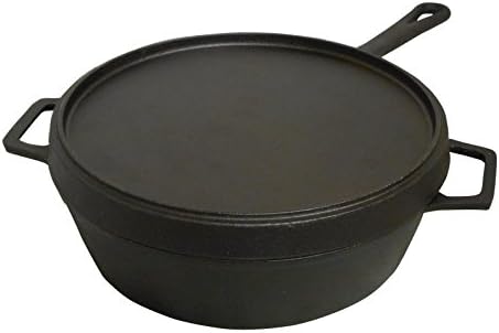 5 Qt Cast Iron Fryer with Griddle Lid